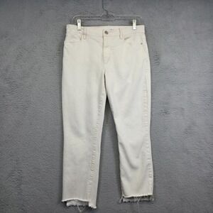 Frame Jeans Womens 29 White Le High Straight Raw Hem Mid Rise Minimalist Cropped